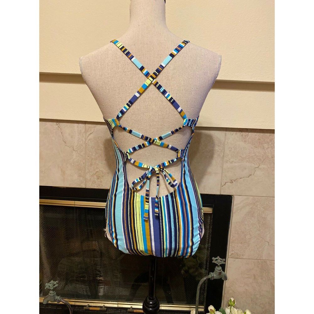 Aerie 1pc Strappy Stripes Cheekier Swimsuit